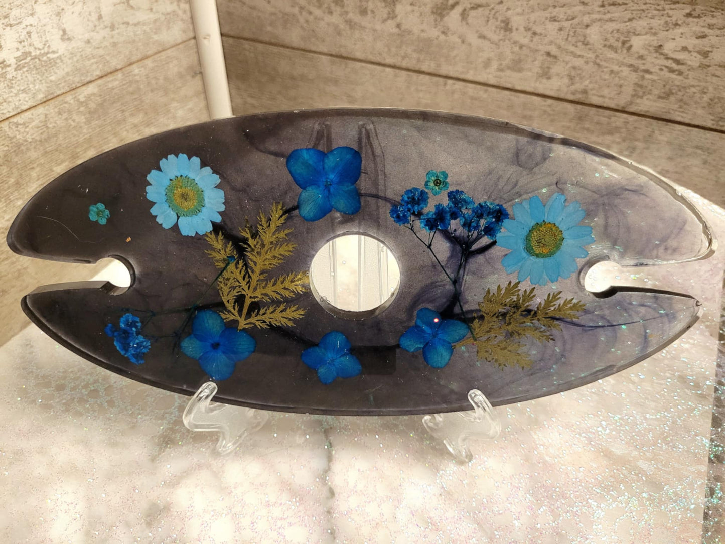 Blue floral wine butler