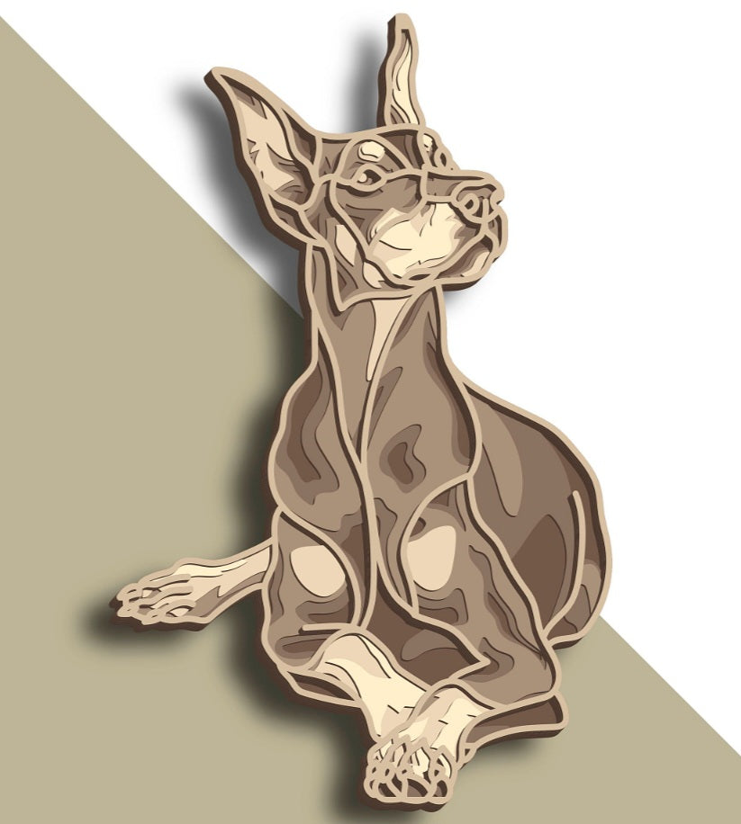 doberman pinscher layered wall art