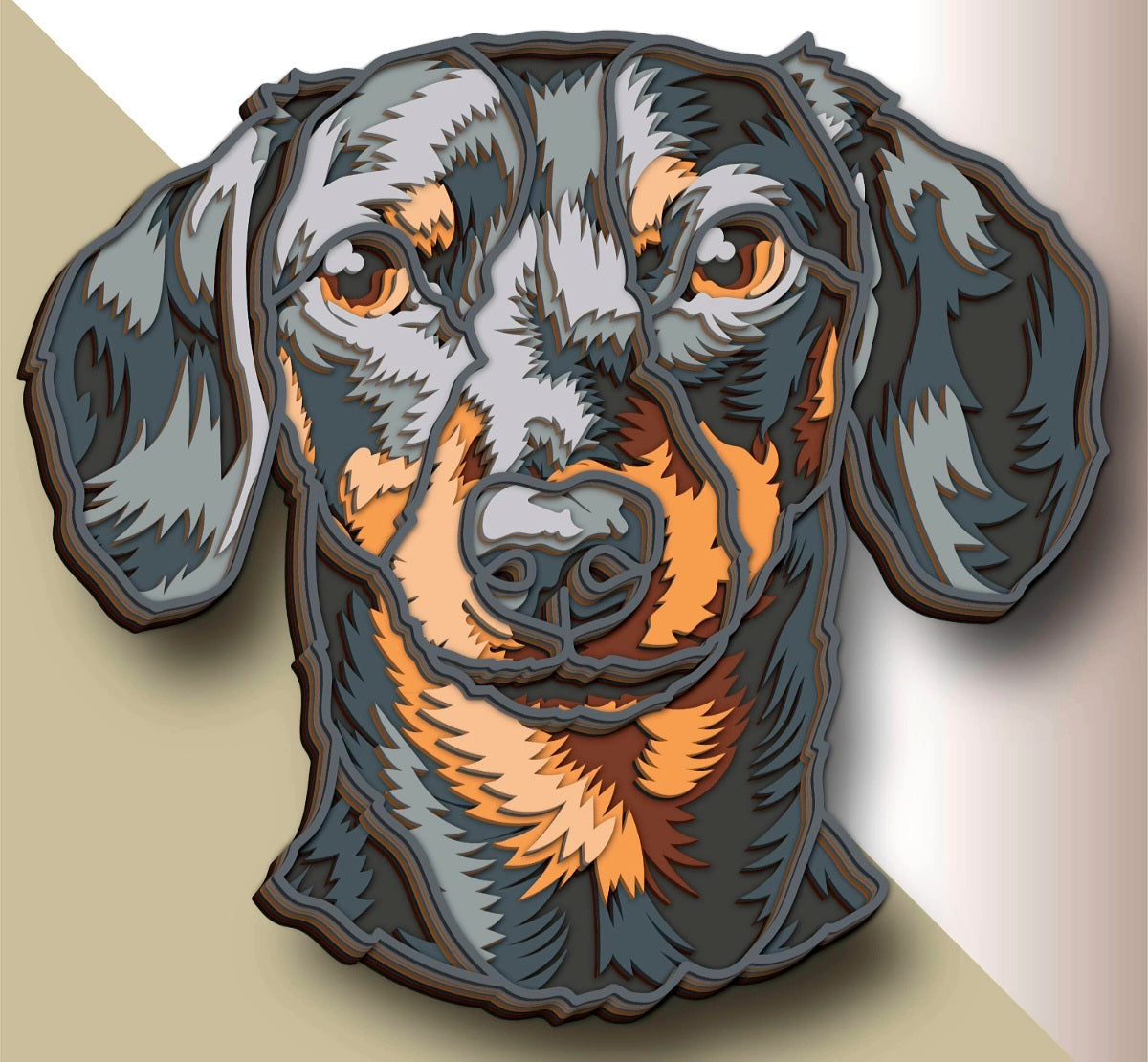 Dachshund wooden layered wall art