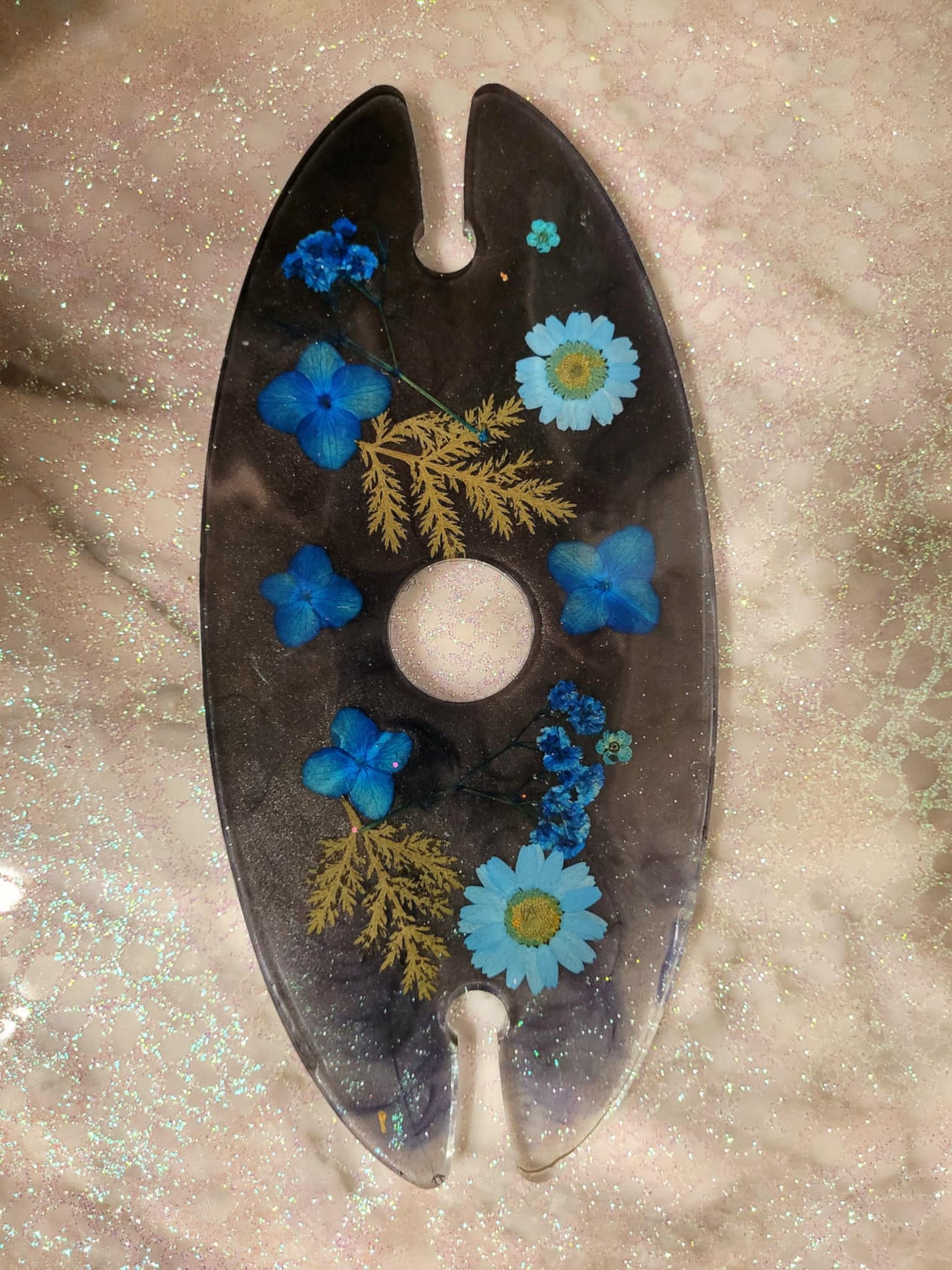 Blue floral wine butler
