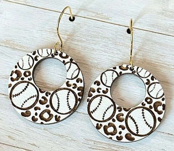 Baseball hoop earrings