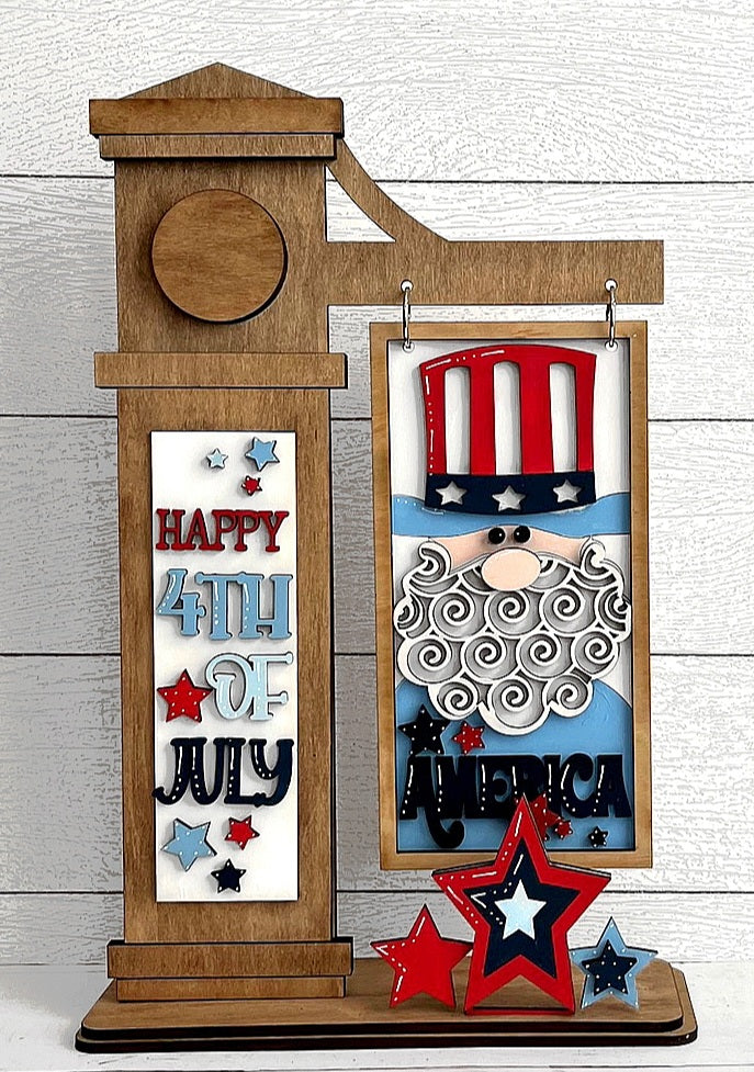 Uncle sam 4th of july inserts for interchangeable post (sold separately)