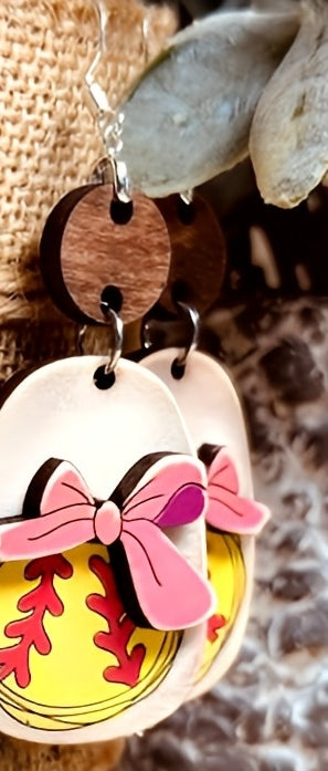 Cute Girl/boy baseball/softball earrings