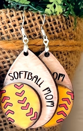 Baseball mom/softball mom earrings