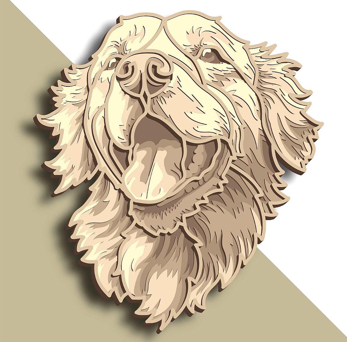 Golden Retriever wooden layered wall art