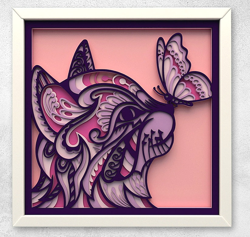 Butterfly kisses wooden layered wall art