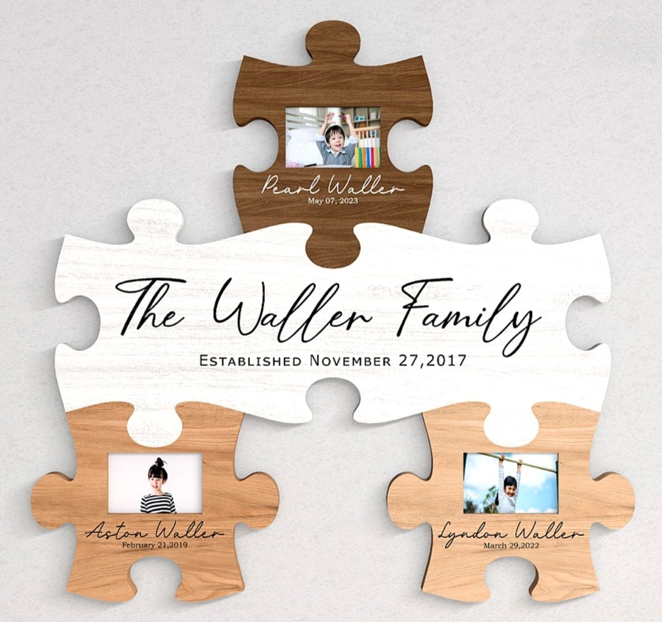 Family puzzle frames