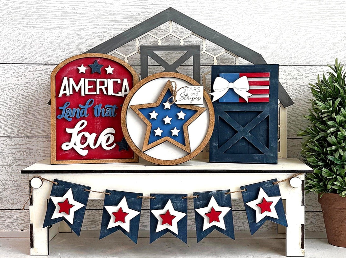 Star 4th of july insert for interchangeable bench (sold separately)