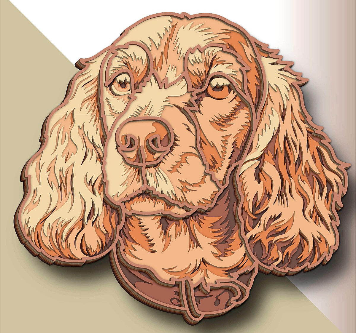 Cocker Spaniel wooden layered wall art