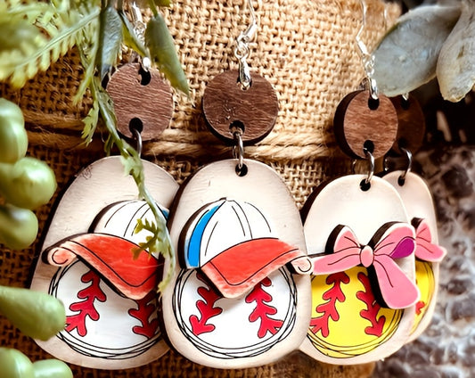 Cute Girl/boy baseball/softball earrings