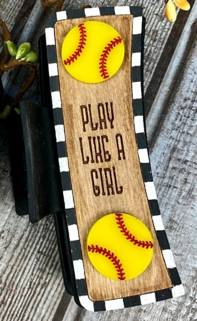 Play like a girl claw clip