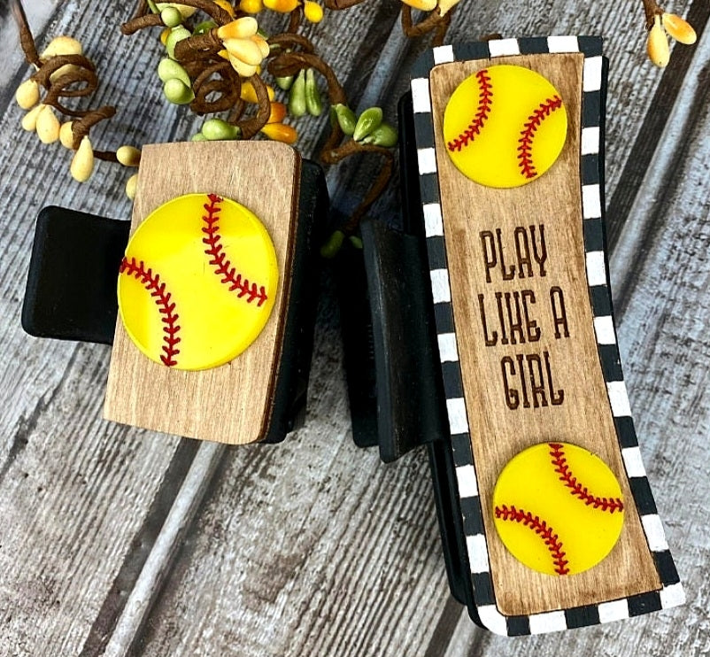 Play like a girl claw clip