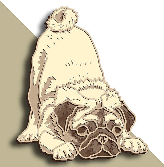Pug layered wall art