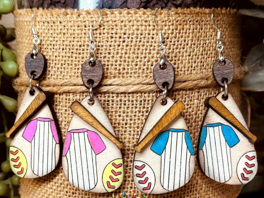 Baseball/Softball jersey earrings