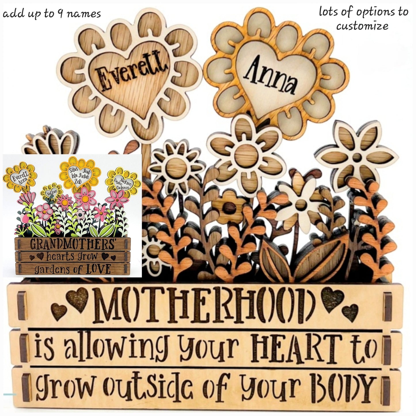 Personalized  mother/grandmother 3d garden