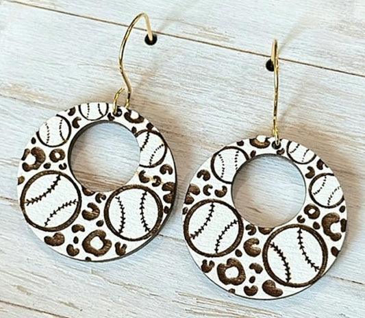 Baseball hoop earrings
