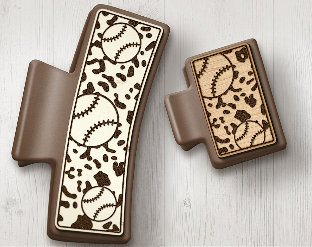 Leopard baseball claw clip