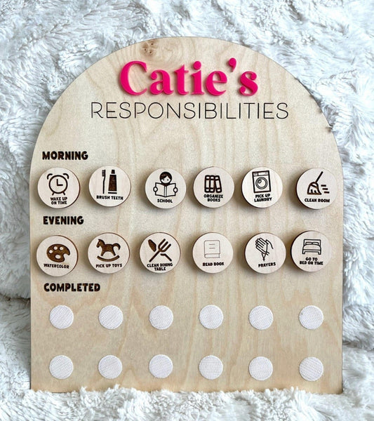 Boho dreams personalized responsibilities chart