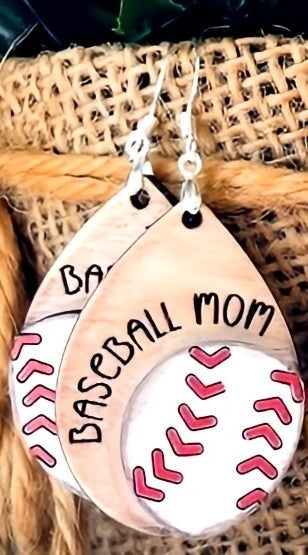 Baseball mom/softball mom earrings