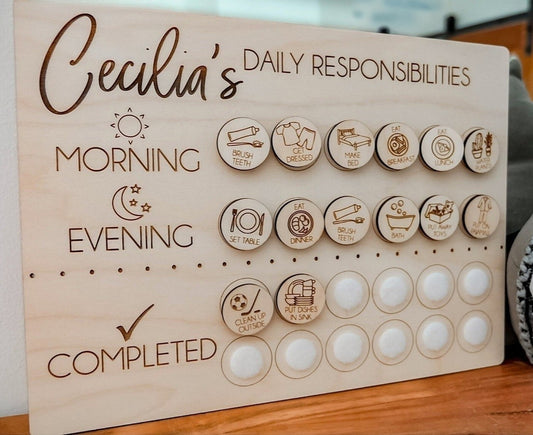 Bright beginnings personalized responsibilities chart