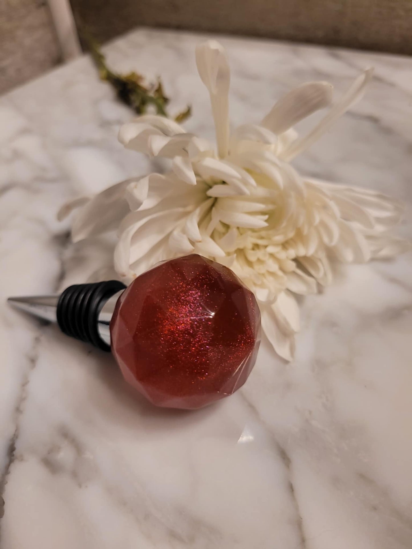 Deep red wine stopper