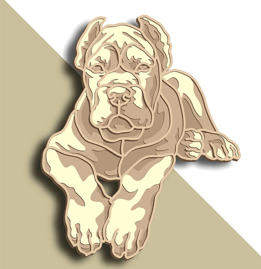 Cane Corso layered wall art